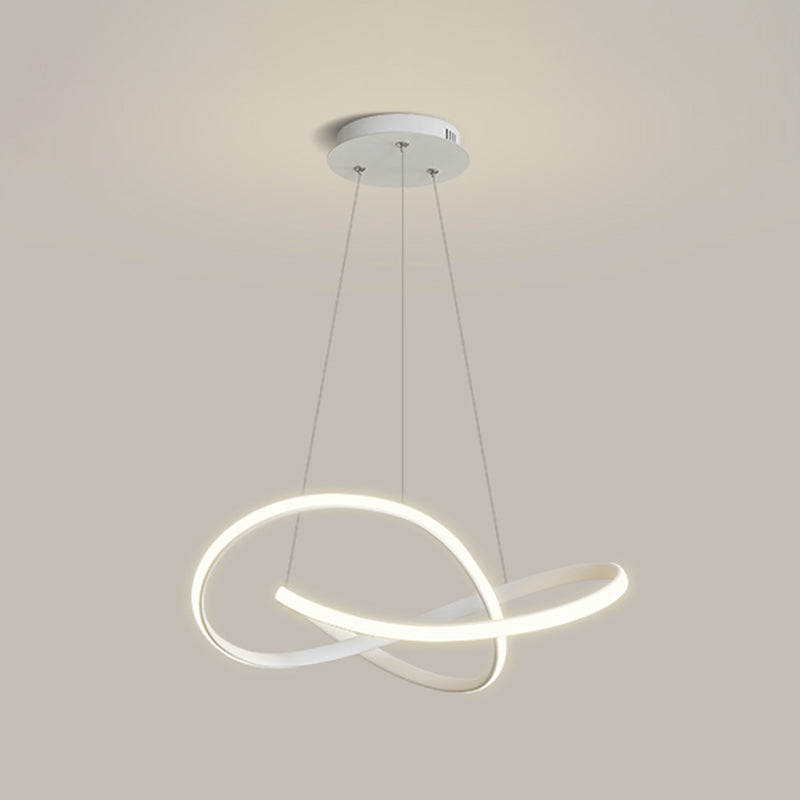 Contemporary Curved Chandelier Lights Metal 1 Light Chandelier Pendant Light