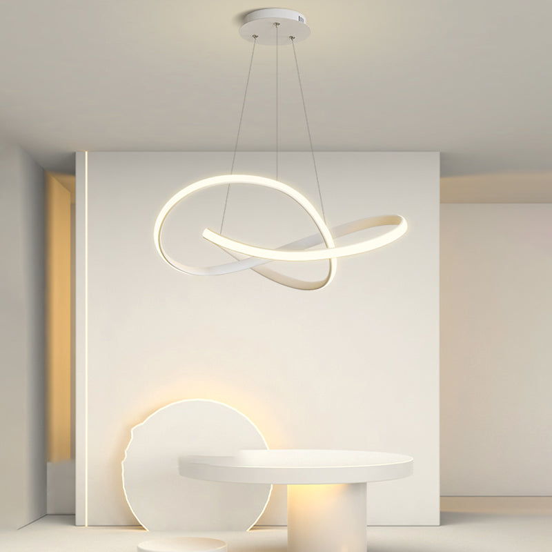 Contemporary Curved Chandelier Lights Metal 1 Light Chandelier Pendant Light