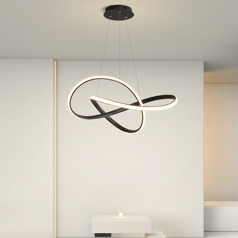 Contemporary Curved Chandelier Lights Metal 1 Light Chandelier Pendant Light