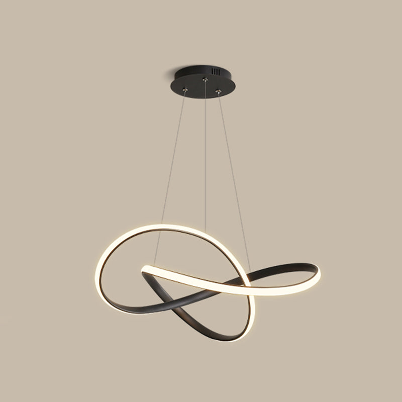 Contemporary Curved Chandelier Lights Metal 1 Light Chandelier Pendant Light