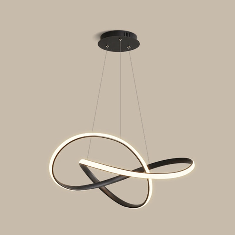 Contemporary Curved Chandelier Lights Metal 1 Light Chandelier Pendant Light