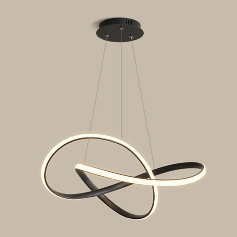 Contemporary Curved Chandelier Lights Metal 1 Light Chandelier Pendant Light