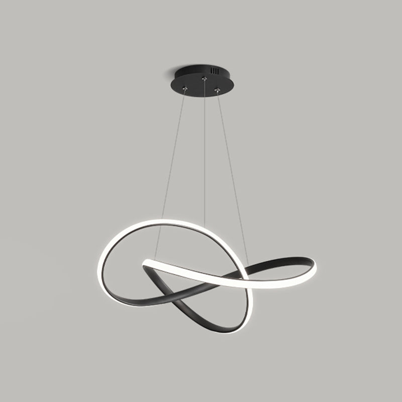 Contemporary Curved Chandelier Lights Metal 1 Light Chandelier Pendant Light