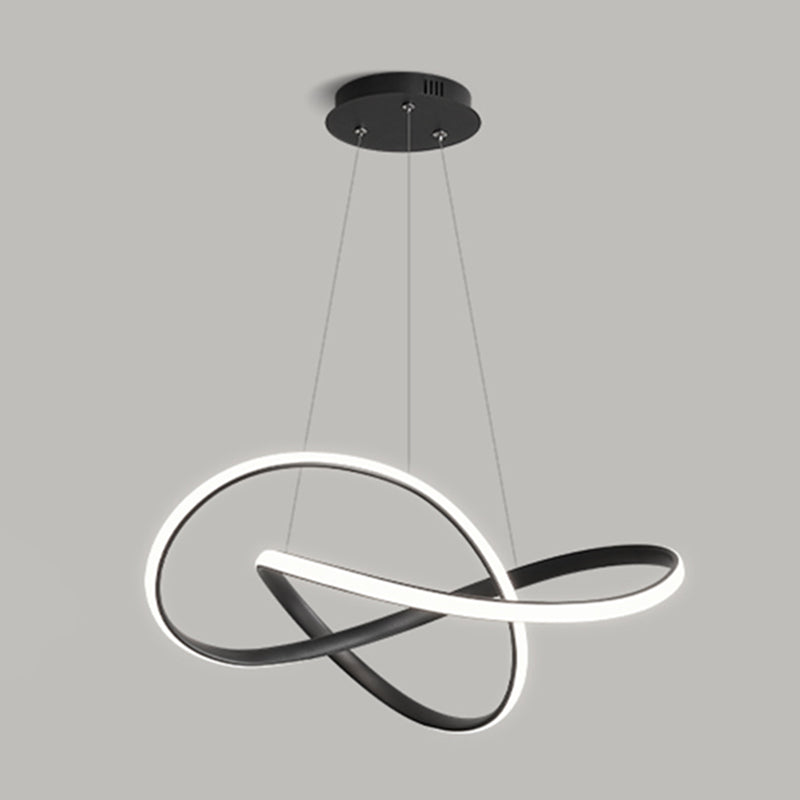 Contemporary Curved Chandelier Lights Metal 1 Light Chandelier Pendant Light