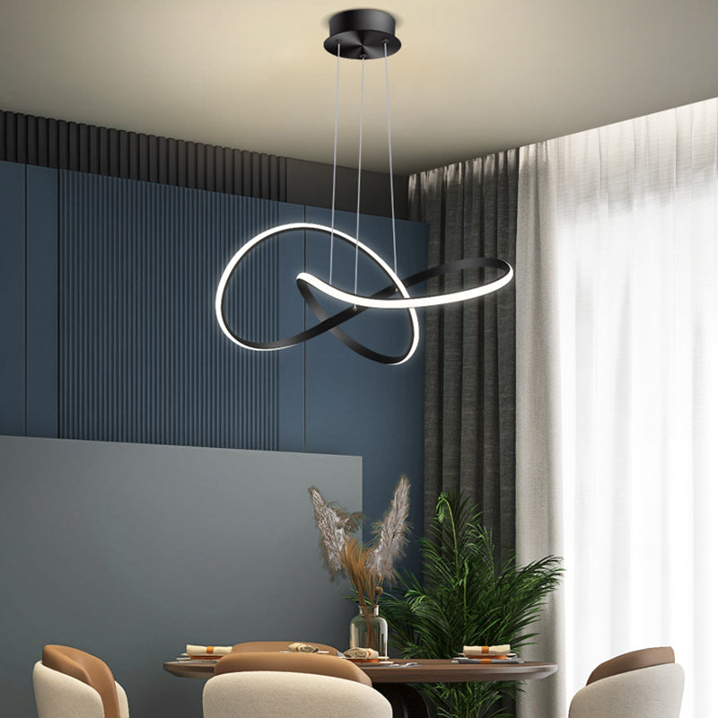 Contemporary Curved Chandelier Lights Metal 1 Light Chandelier Pendant Light