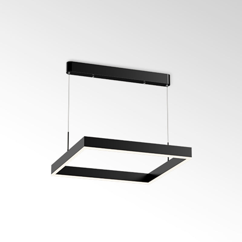 Multi Lights Square Pendant Chandelier Modern Style Metal Hanging Lamps