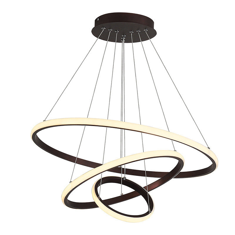 Lineare Metallleuchterleuchten moderner 3-Licht-Kronleuchter-Beleuchtungskörper in Schwarz