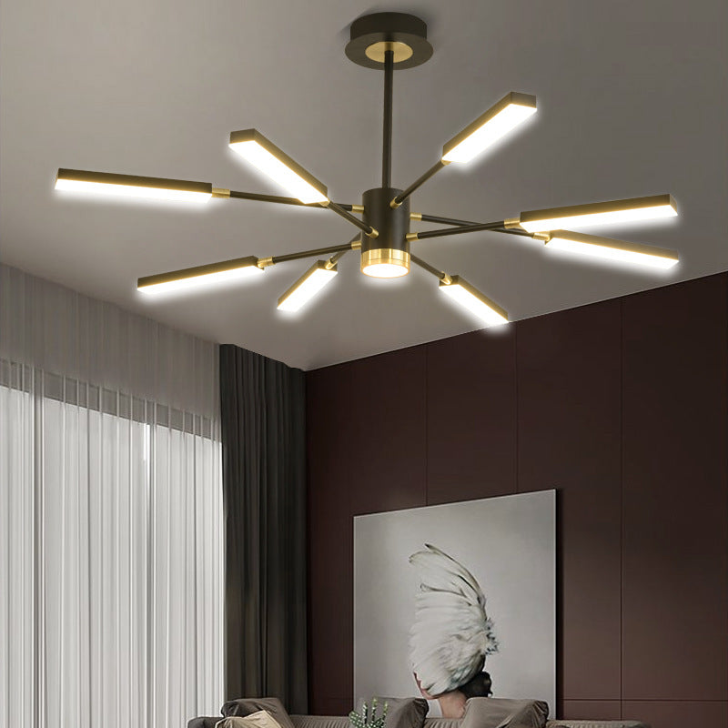 Luces colgantes rectangulares de múltiples luces de luz múltiples iluminación colgante de metal moderno para barra