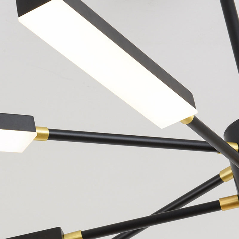 Luces colgantes rectangulares de múltiples luces de luz múltiples iluminación colgante de metal moderno para barra