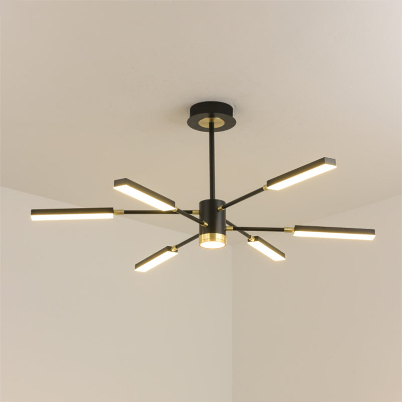 Luces colgantes rectangulares de múltiples luces de luz múltiples iluminación colgante de metal moderno para barra