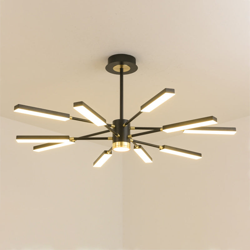 Luces colgantes rectangulares de múltiples luces de luz múltiples iluminación colgante de metal moderno para barra