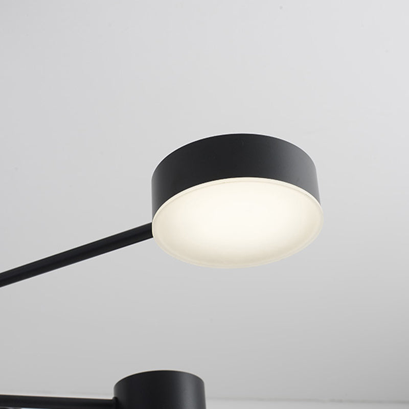 Multi Light Cylindrical Branch Hanging Lights Modern Style Metal Hanging Lighting in Black