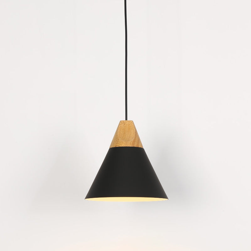 Cone Shape Hanging Lighting Modern Macaron Style Metal 1 Light Hanging Lamp for Restaurant