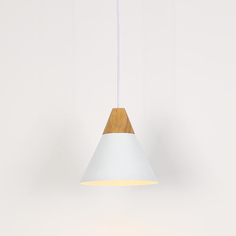 Cone Shape Hanging Lighting Modern Macaron Style Metal 1 Light Hanging Lamp for Restaurant