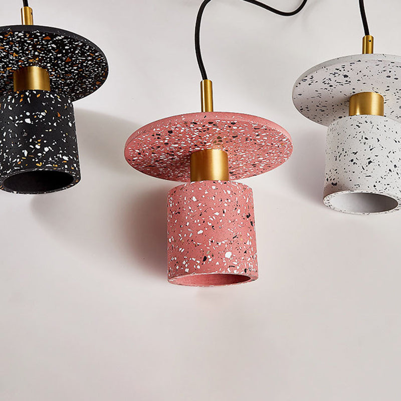 Terrazzo Unique Shape Hanging Lights Modern Style 1 Light Hanging Mount Fixture