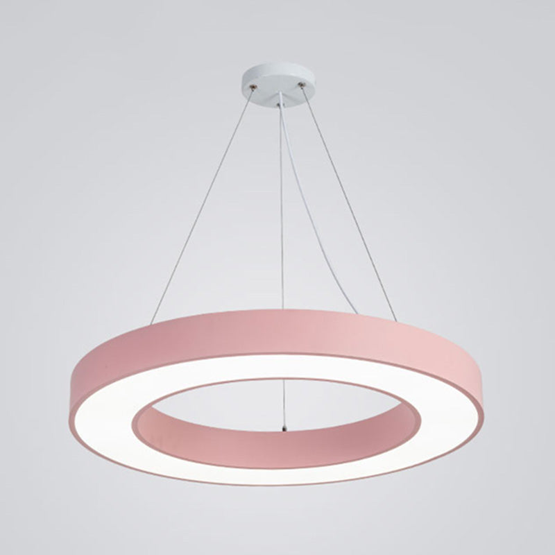 Forme de bague en métal La lumière suspendue style moderne 1-Light Hanging Mount Fixture pour la maternelle