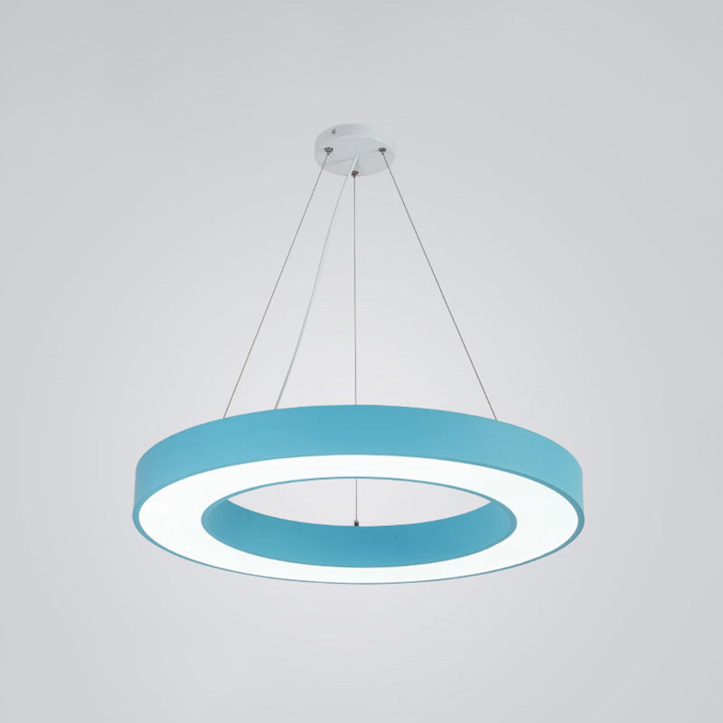 Forme de bague en métal La lumière suspendue style moderne 1-Light Hanging Mount Fixture pour la maternelle