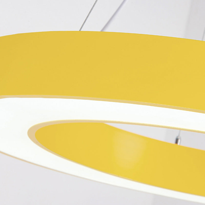 Forme de bague en métal La lumière suspendue style moderne 1-Light Hanging Mount Fixture pour la maternelle