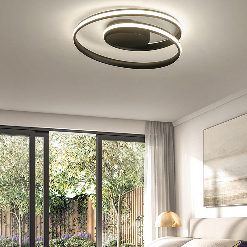 Circle Ceiling Light Fixture Simplicity Metal LED Close to Ceiling Lamp