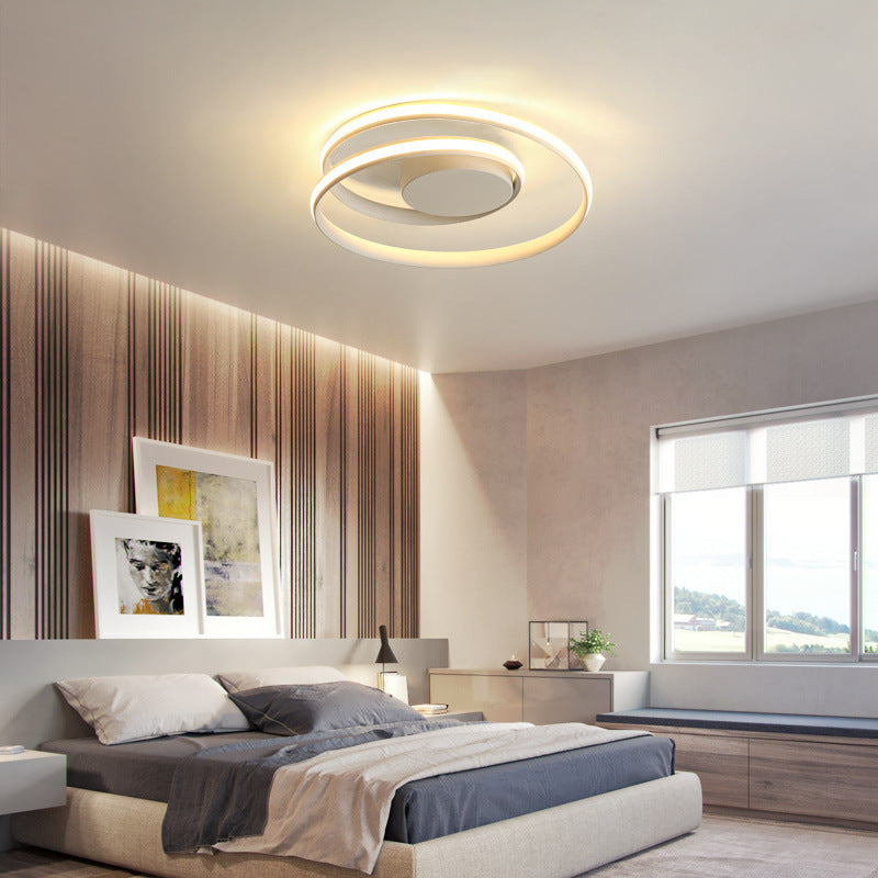 Circle Ceiling Light Fixture Simplicity Metal LED Close to Ceiling Lamp