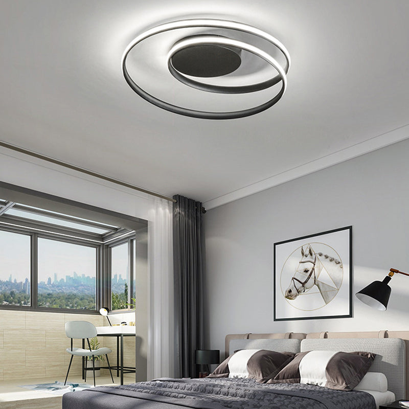 Circle Ceiling Light Fixture Simplicity Metal LED Close to Ceiling Lamp