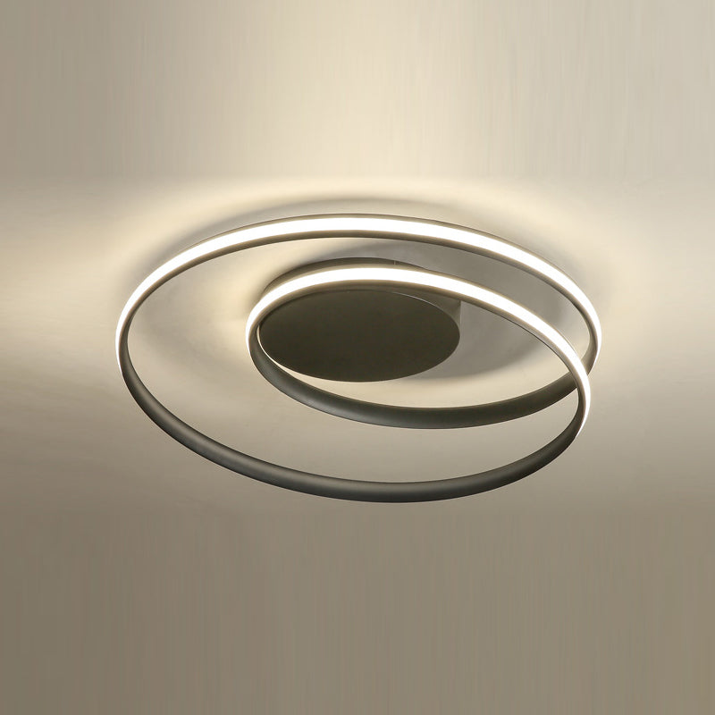 Circle Ceiling Light Fixture Simplicity Metal LED Close to Ceiling Lamp