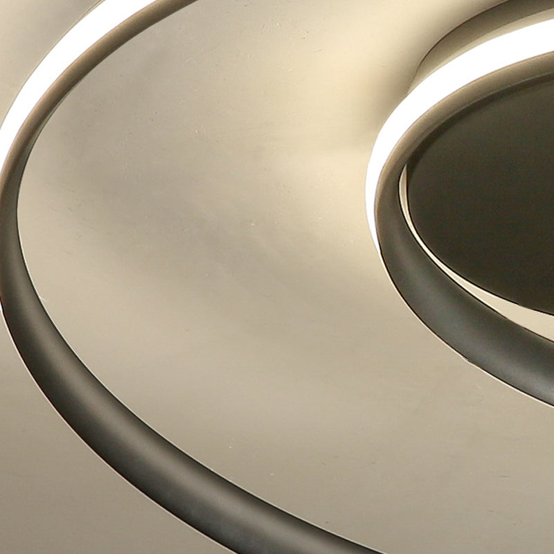 Circle Ceiling Light Fixture Simplicity Metal LED Close to Ceiling Lamp