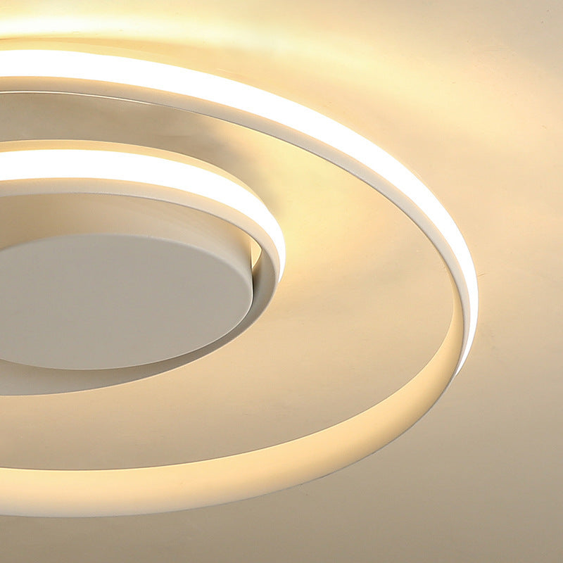 Circle Ceiling Light Fixture Simplicity Metal LED Close to Ceiling Lamp