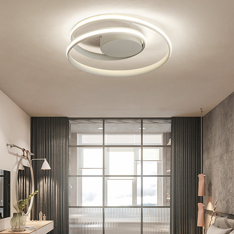 Circle Ceiling Light Fixture Simplicity Metal LED Close to Ceiling Lamp