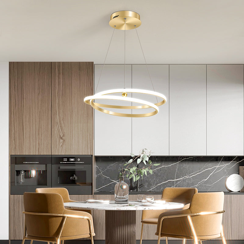 Twist Metal Hanging Light Fixture Minimalist LED Ceiling Pendant Light for Living Room