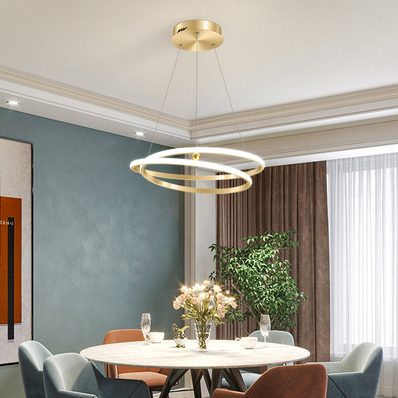 Twist Metal Hanging Light Fixture Minimalist LED Ceiling Pendant Light for Living Room