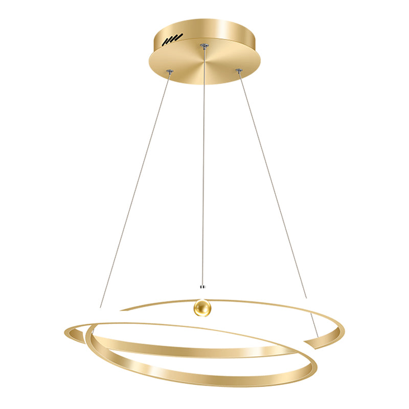 Twist Metal Hanging Light Fixture Minimalist LED Ceiling Pendant Light for Living Room