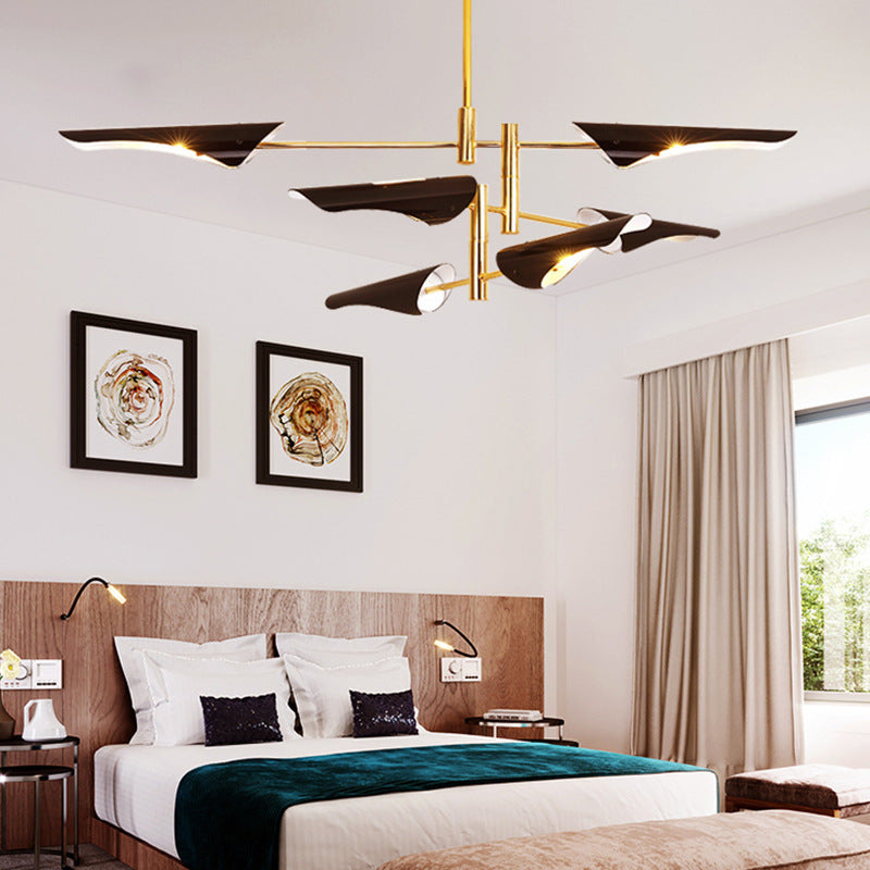 Sputnik Chandelier Light Fixture Metal Simple Chandelier Lighting for Bedroom