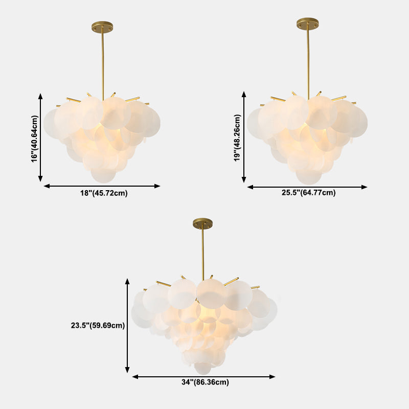 Simple Chandelier Lighting Fixture Modern Pendant Light with Acrylic Shade for Bedroom