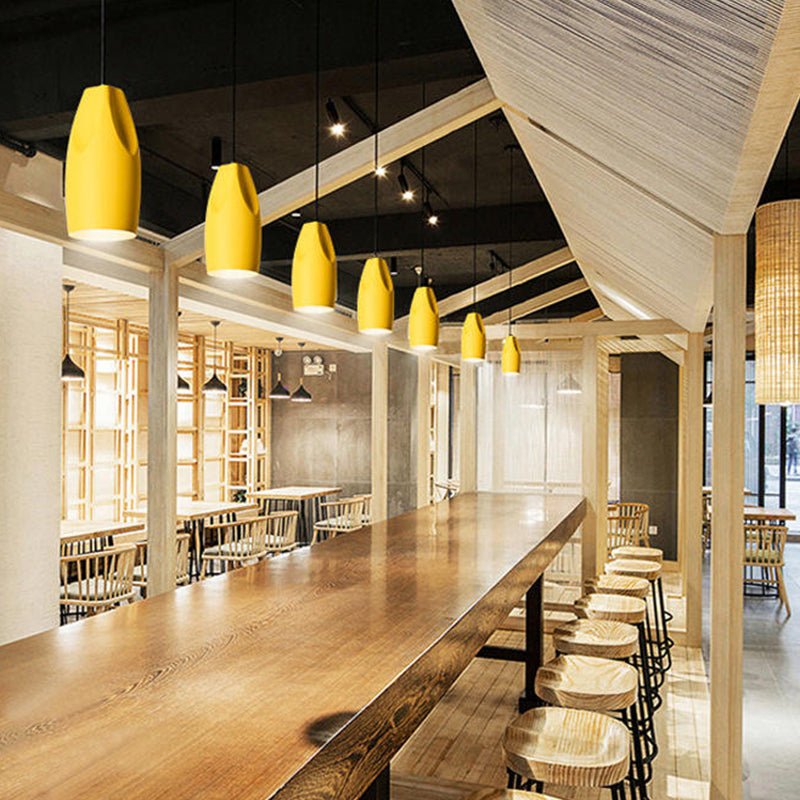 Macaron Single-Bulb Pendant lampe Aluminium Géométrique Hanging Light pour salle à manger