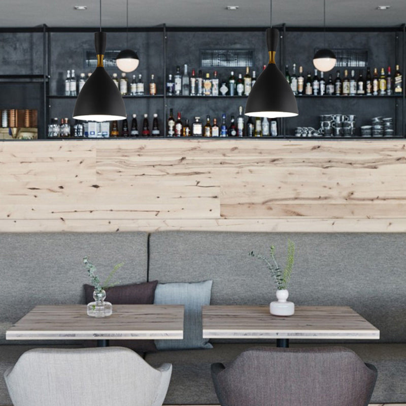 Macaron Style 1-Bulb Pendant Pendant Metal Teardrop en forme de lumière suspendue pour salle à manger