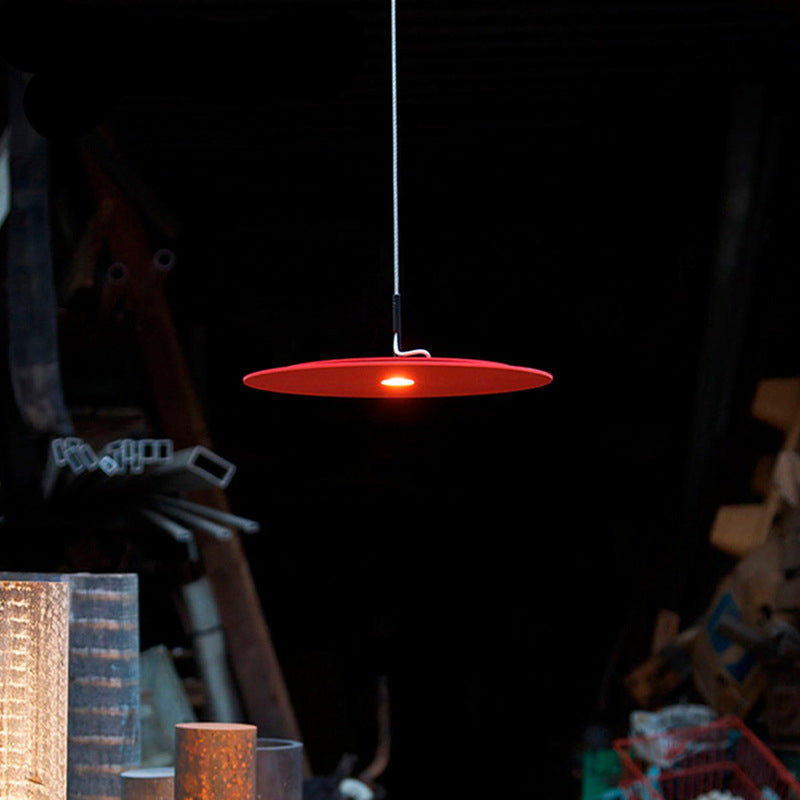 Flat Shape Metal Pendant Light Simple Modern LED Ceiling Suspension Lamp