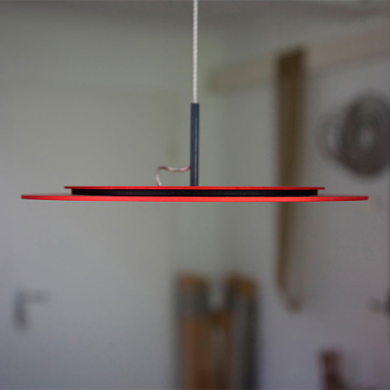 Flat Shape Metal Pendant Light Simple Modern LED Ceiling Suspension Lamp