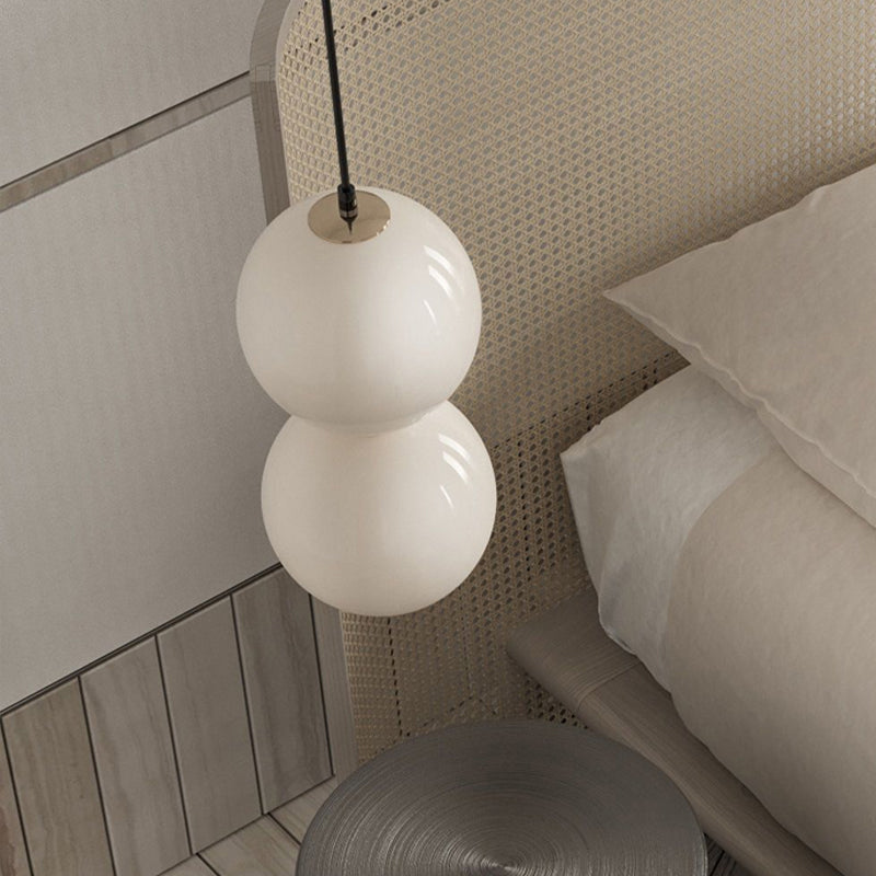 Simple Ball Glass Pendant Light Modern Suspended Lighting Fixture for Bedroom
