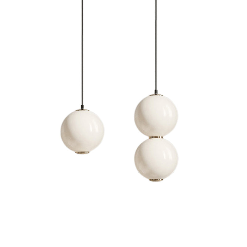 Simple Ball Glass Pendant Light Modern Suspended Lighting Fixture for Bedroom