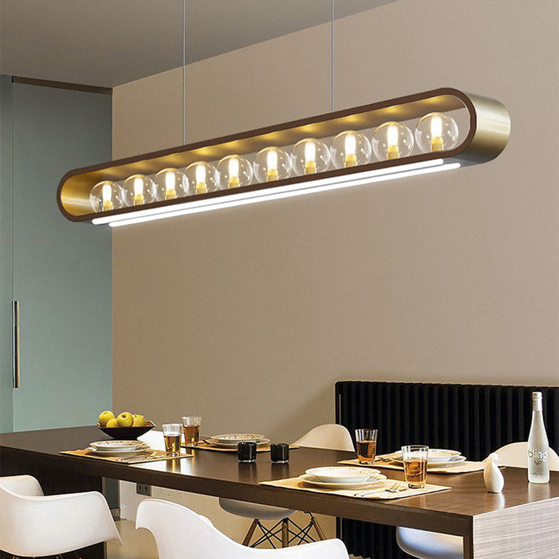 Minimalism Island Light Clear Glass Pendant Lighting Fixtures for Dining Room