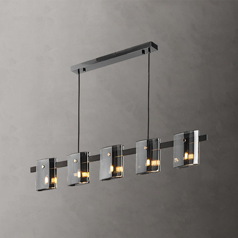Minimalism Island Light Glass 5 Head Pendant Lighting Fixtures for Dining Room
