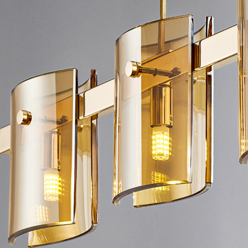 Minimalismo de la isla Vidromas livianos 5 accesorios de iluminación colgante para el comedor