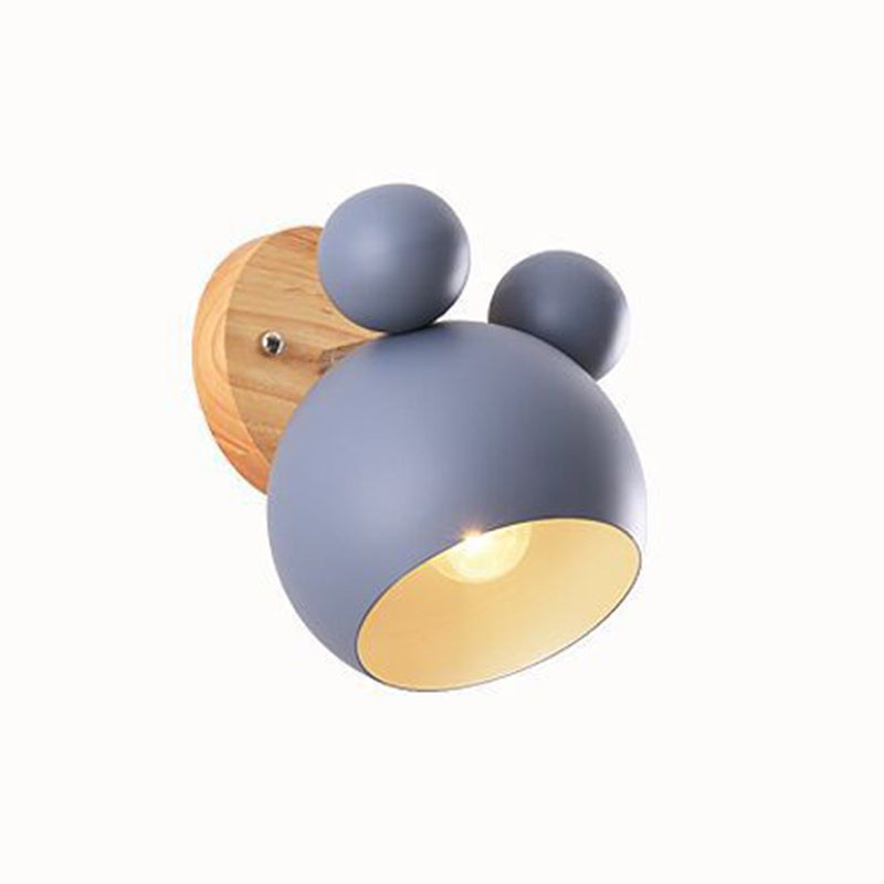 Luce da parete in metallo nordico 6 "Wide Macaron Wall Sconce con legno per soggiorno