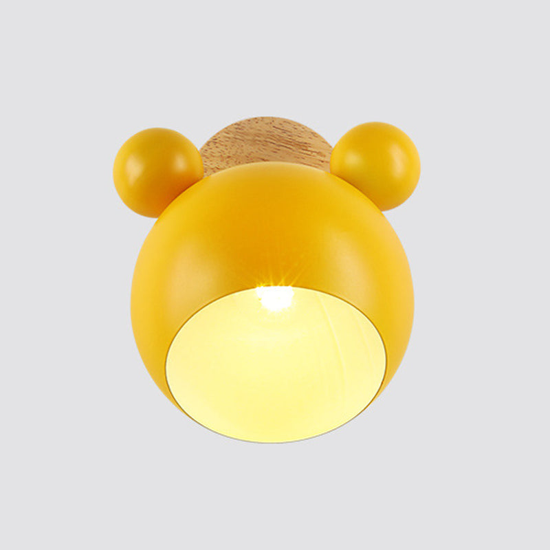 Luce da parete in metallo nordico 6 "Wide Macaron Wall Sconce con legno per soggiorno