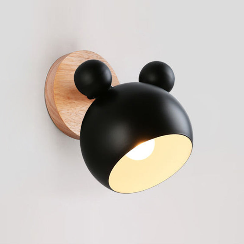 Luce da parete in metallo nordico 6 "Wide Macaron Wall Sconce con legno per soggiorno