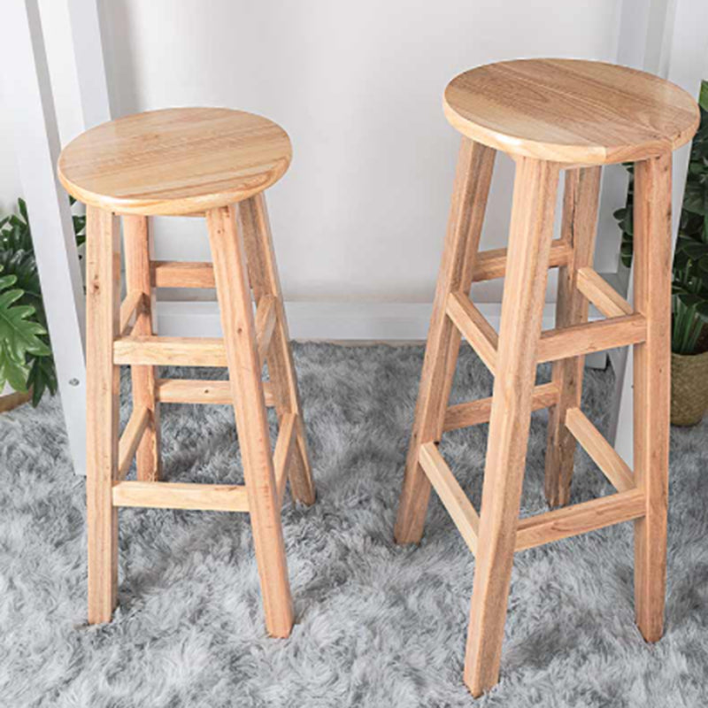 Taburete moderno de barra sin respaldo de madera de roble interior de la madera natural encimera