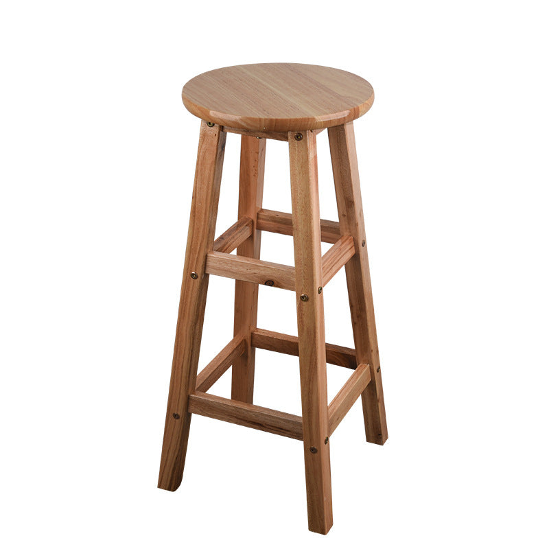 Taburete moderno de barra sin respaldo de madera de roble interior de la madera natural encimera
