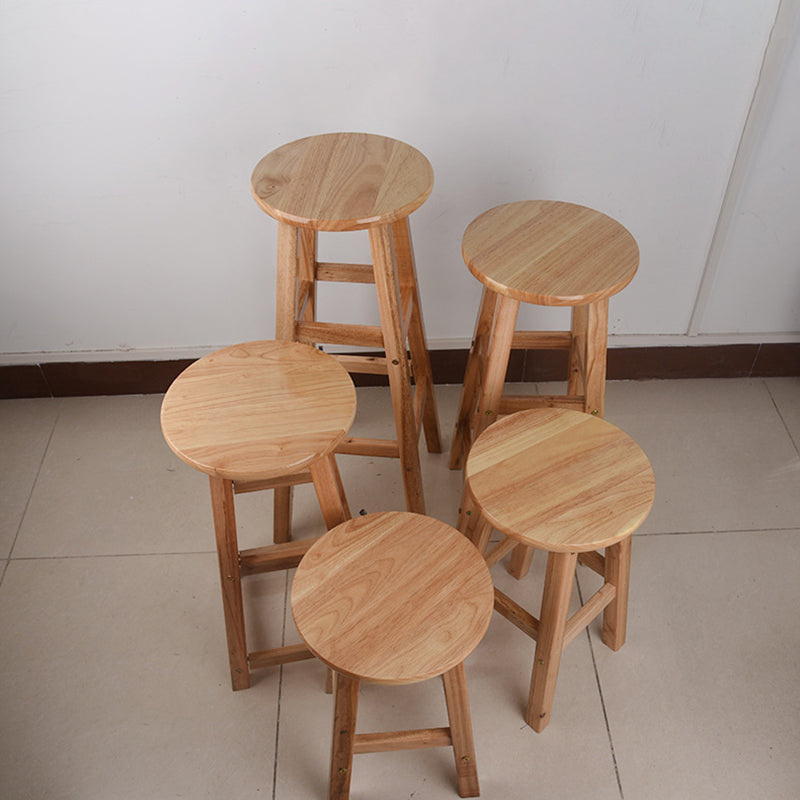 Taburete moderno de barra sin respaldo de madera de roble interior de la madera natural encimera