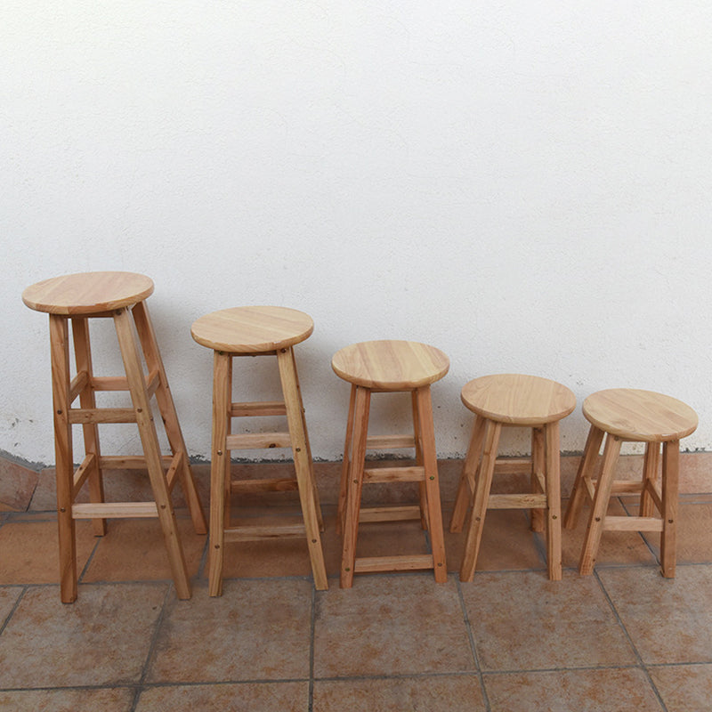 Taburete moderno de barra sin respaldo de madera de roble interior de la madera natural encimera